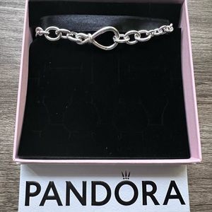 New Pandora Chunky Infinity Knot Chain Bracelet Size 7.1